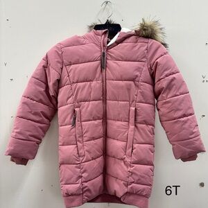 All in Motion Pink Kids Jacket with Fur Hood
